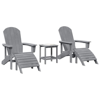 Sedia da Giardino 3 pcs Grigio chiaro Polietilene