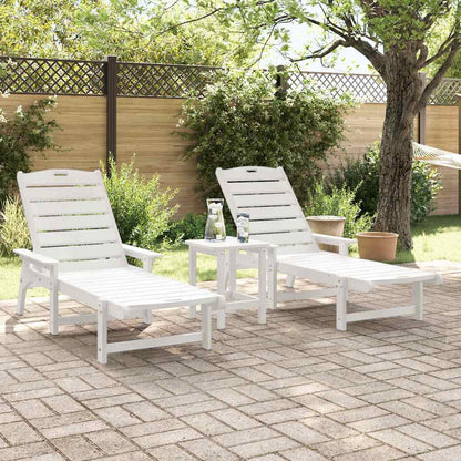 Lettino da sole 2 pcs Bianco 195,5 x 53 x 98,5 cm Polietilene