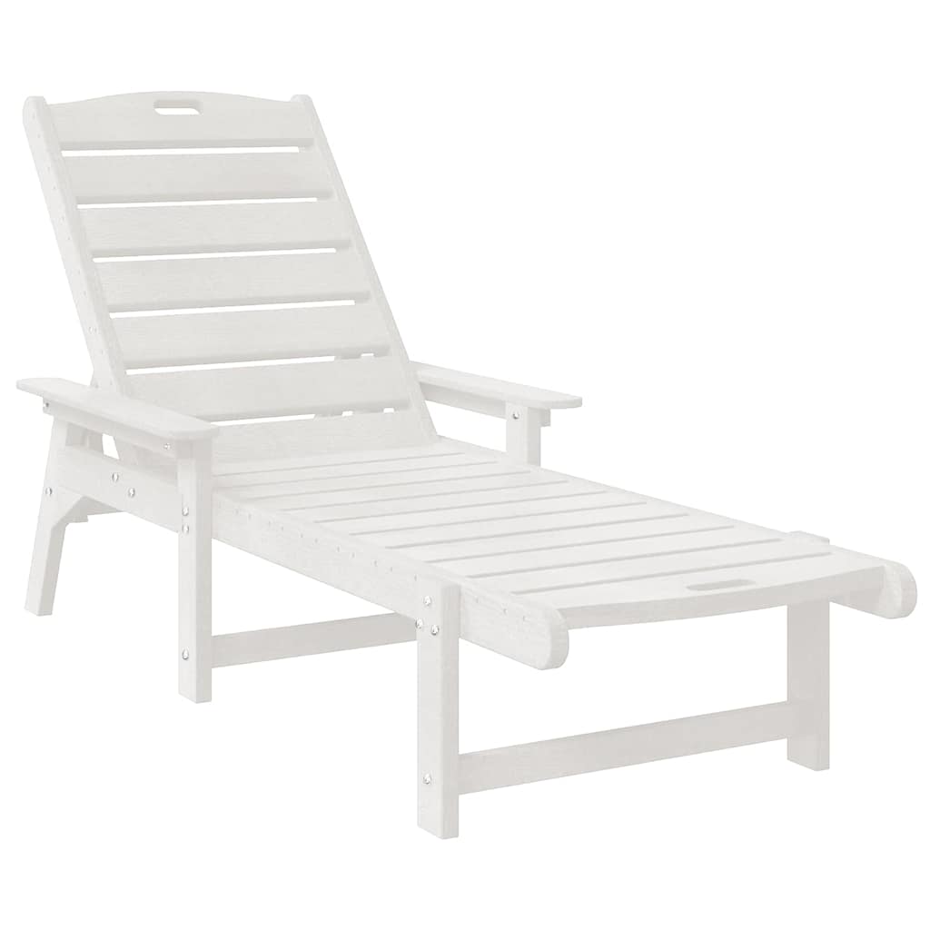 Lettino da sole 2 pcs Bianco 195,5 x 53 x 98,5 cm Polietilene