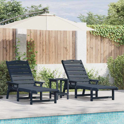 Lettino da sole 2 pcs Navy 195,5 x 53 x 98,5 cm Polietilene