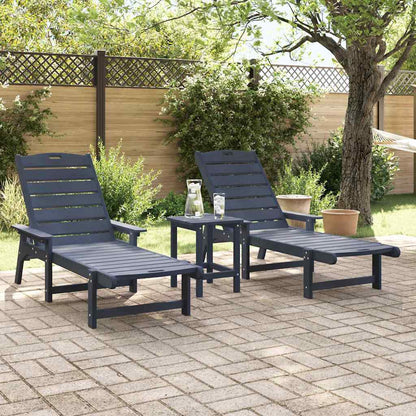 Lettino da sole 2 pcs Navy 195,5 x 53 x 98,5 cm Polietilene