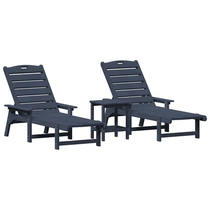 Lettino da sole 3 pcs Navy Polietilene