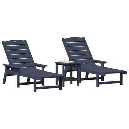 Lettino da sole 3 pcs Navy Polietilene