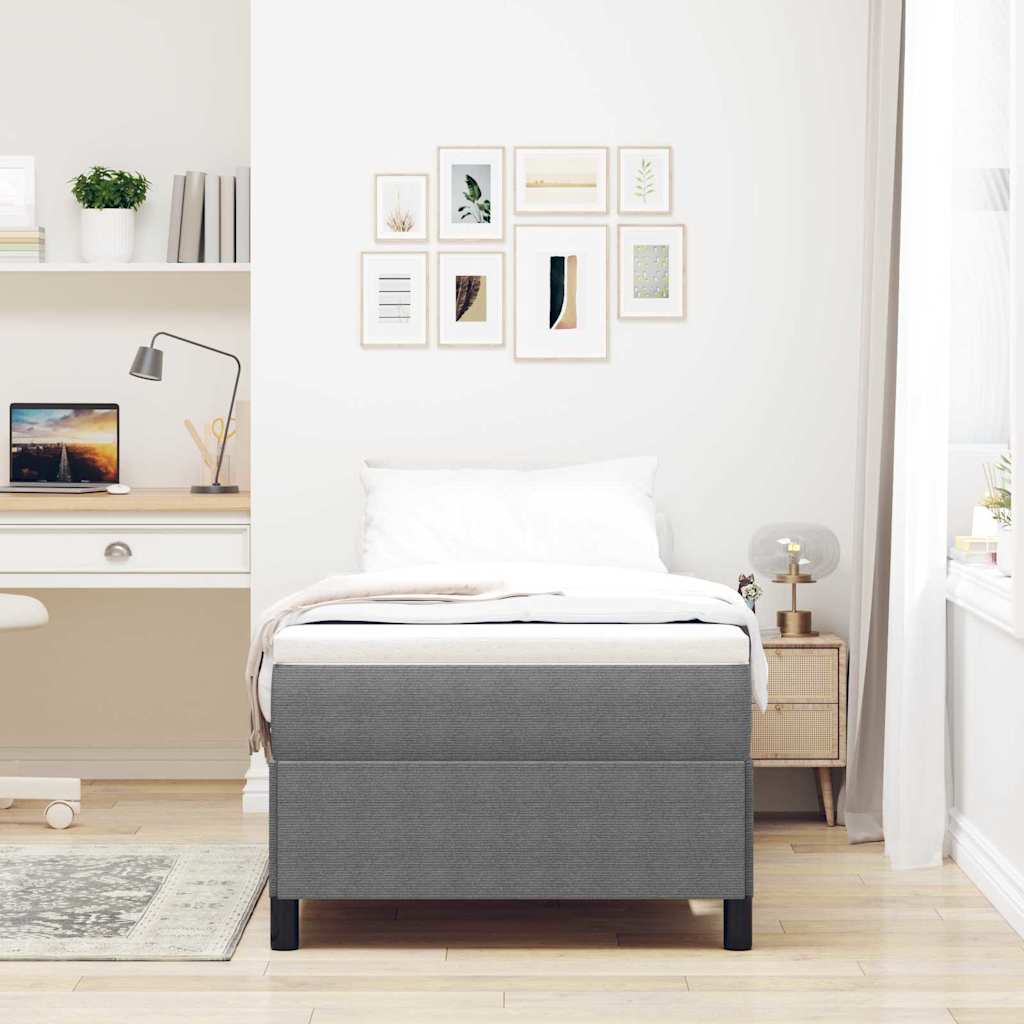 Letto a molle Grigio chiaro 80 x 200 cm Tessuto in Cords