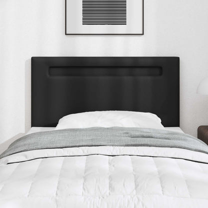 Testiera LED Nero 100 cm Pelle Sintetica