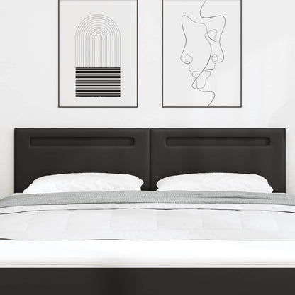 Testiera LED Nero 180 cm Pelle Sintetica