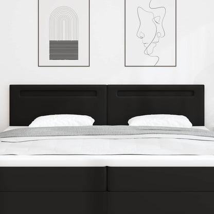 Testiera LED Nero 200 cm Pelle Sintetica