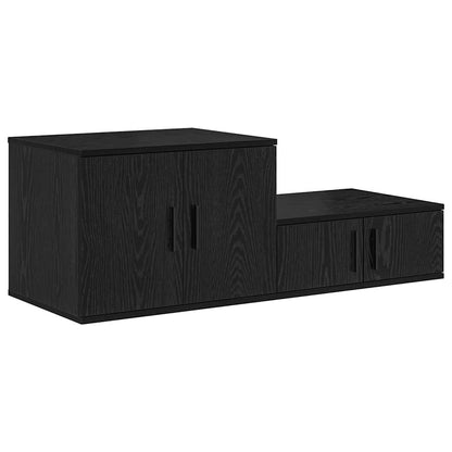 Armadio 2 pcs Rovere Nero 127 x 41 x 40 cm Legno multistrato