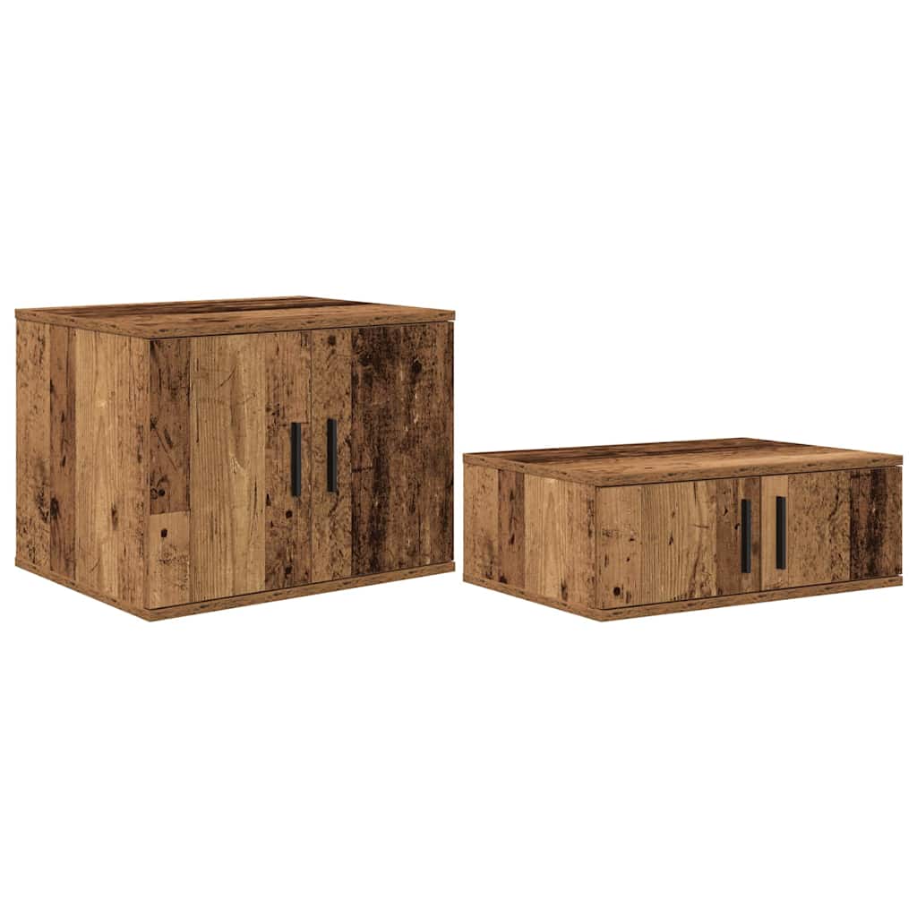 Armadio 2 pcs Legno vecchio 127 x 41 x 40 cm Legno multistrato