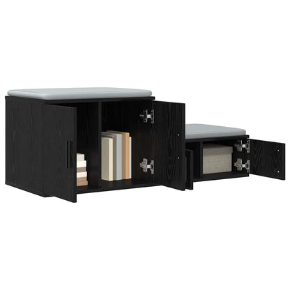 Armadio 2 pcs Rovere Nero 118 x 41 x 40 cm Legno multistrato