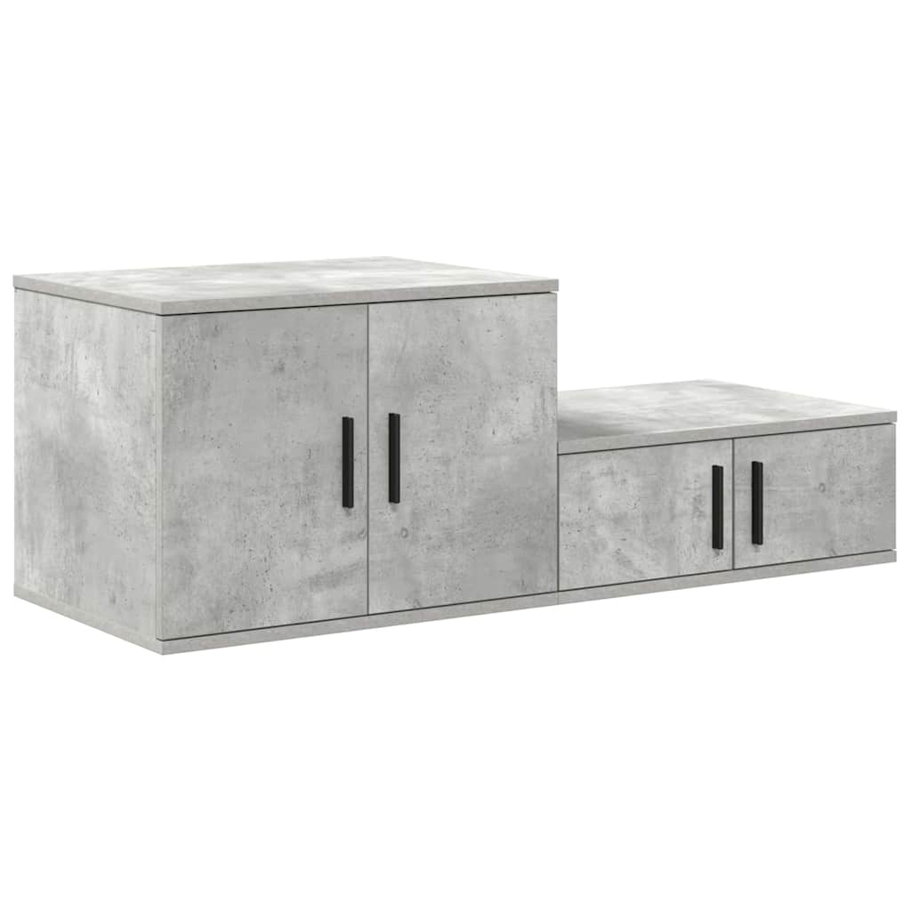 Armadio 2 pcs Grigio cemento 118 x 41 x 40 cm Legno multistrato