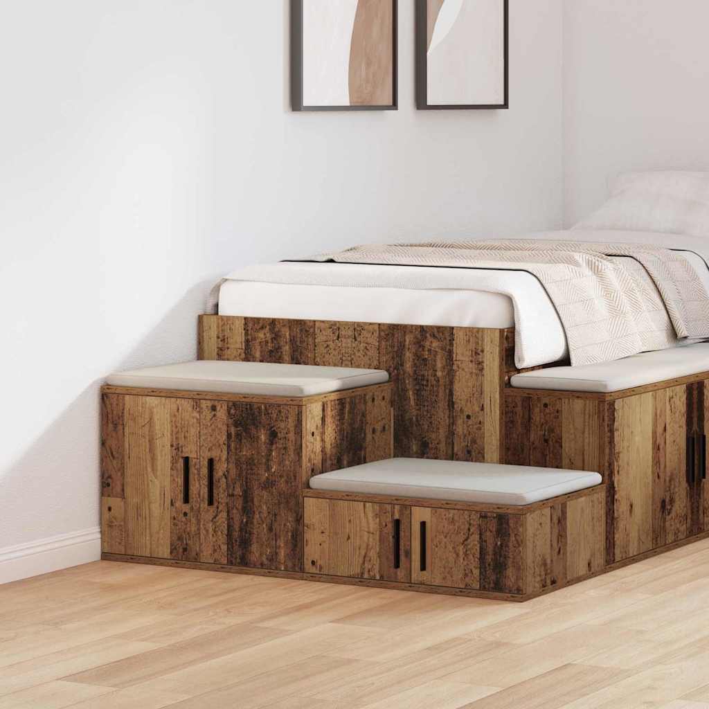 Armadio 2 pcs Legno vecchio 118 x 41 x 40 cm Legno multistrato