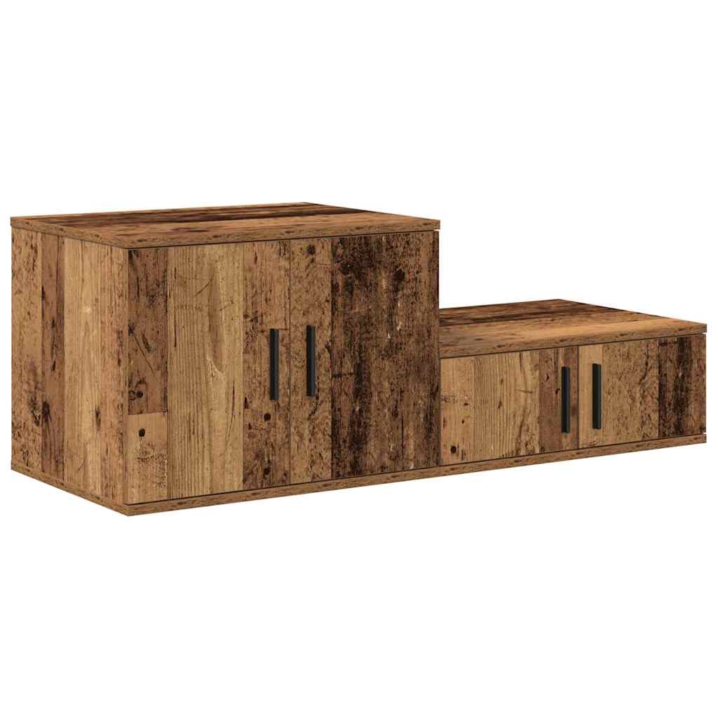 Armadio 2 pcs Legno vecchio 118 x 41 x 40 cm Legno multistrato