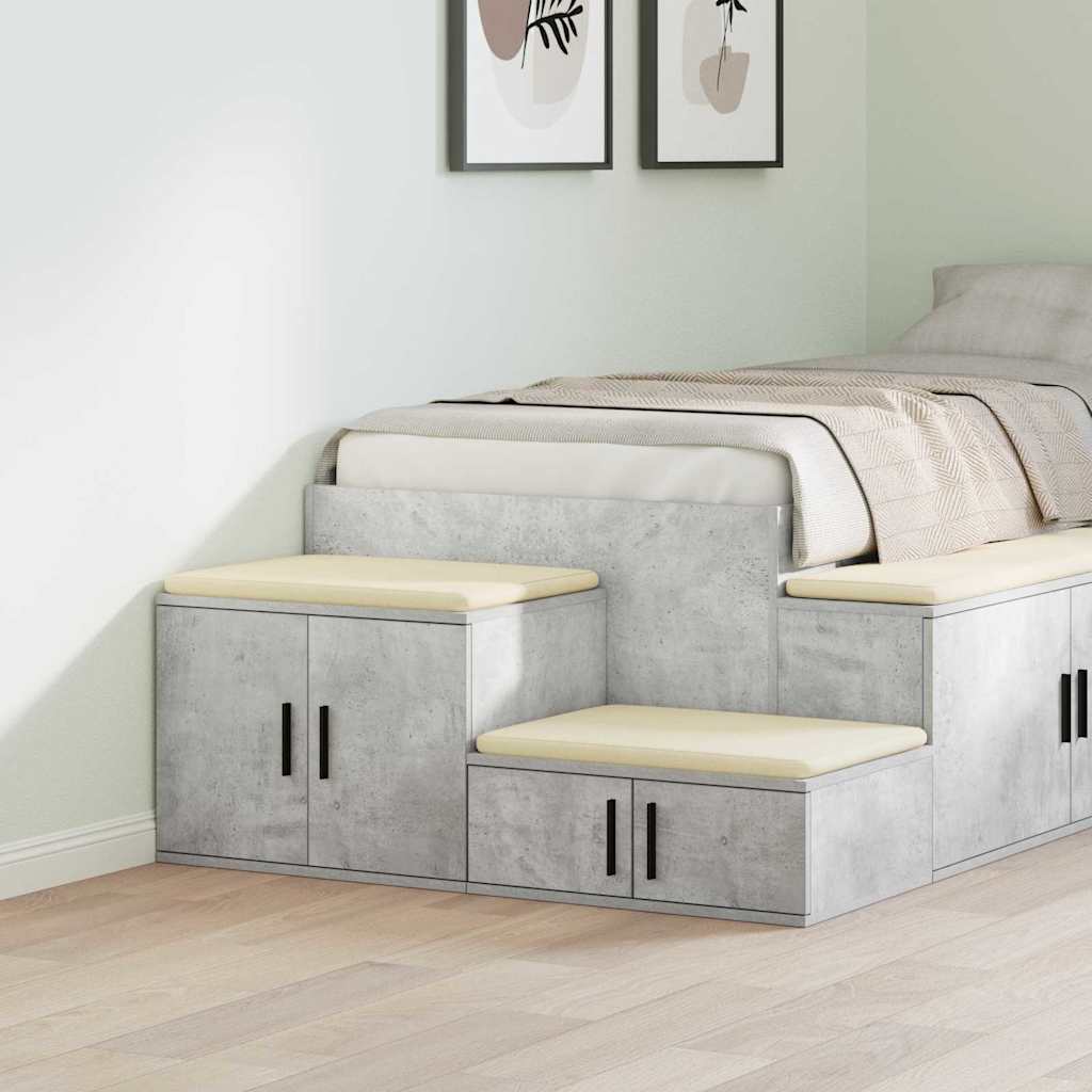 Armadio 2 pcs Grigio cemento 108 x 41 x 40 cm Legno multistrato