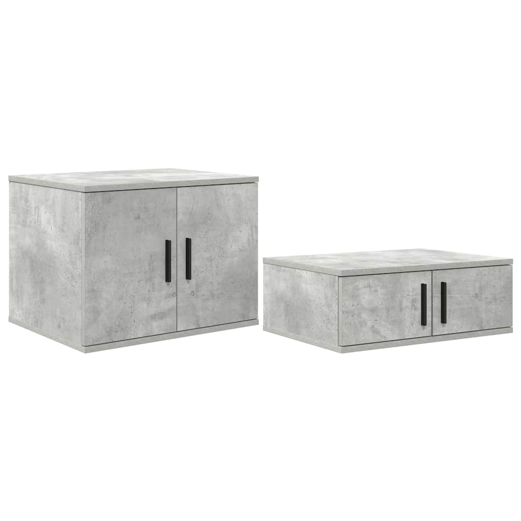 Armadio 2 pcs Grigio cemento 103 x 41 x 40 cm Legno multistrato