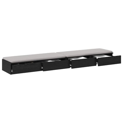 Cassetti per letto Rovere Nero 200 x 36,5 x 16,5 cm