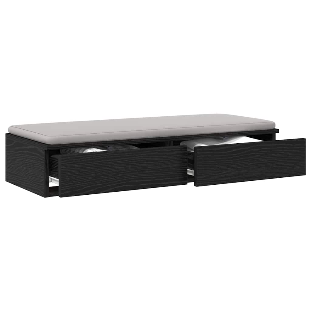 Cassetti per letto con cassetto Rovere Nero 80 x 36,5 x 16,5 cm