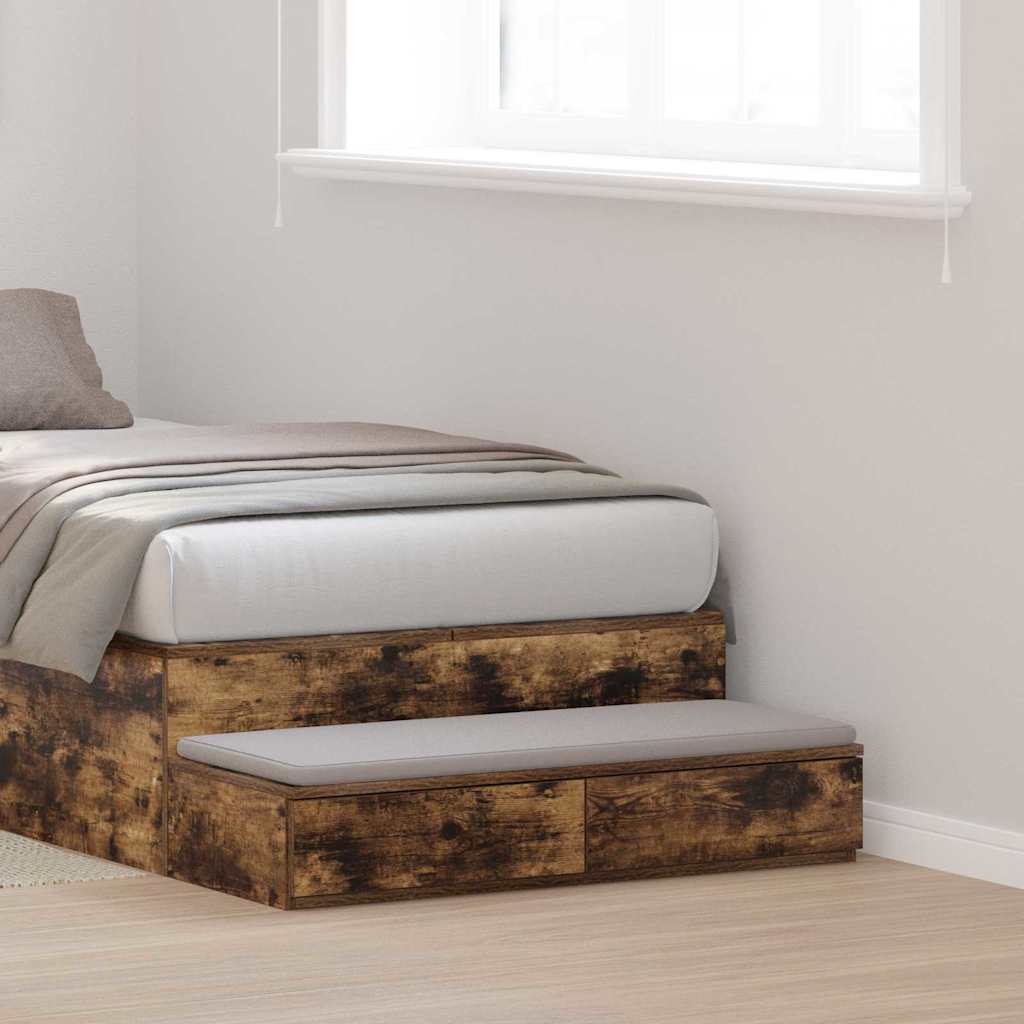 Cassetti per letto con cassetto Rovere fumÃ© 80 x 36,5 x 16,5 cm