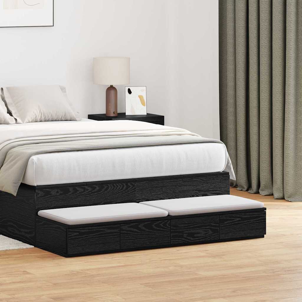 Cassetti per letto Rovere Nero 120 x 36,5 x 16,5 cm