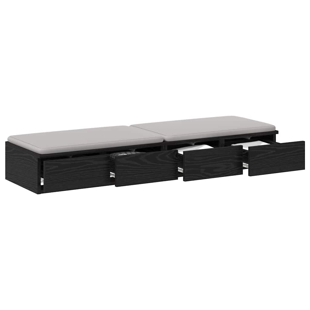 Cassetti per letto Rovere Nero 120 x 36,5 x 16,5 cm