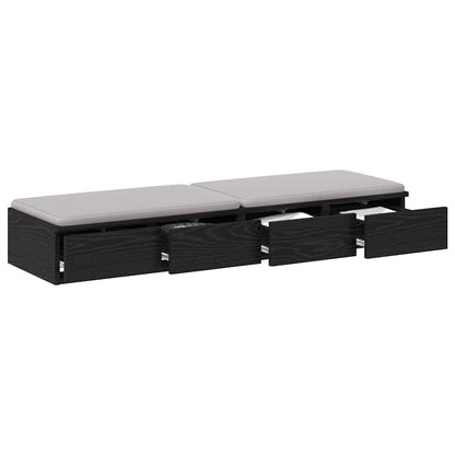 Cassetti per letto Rovere Nero 120 x 36,5 x 16,5 cm