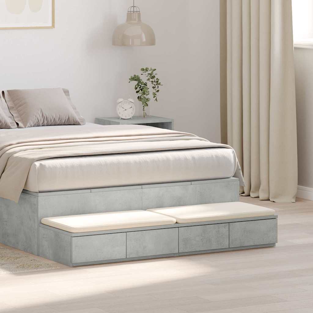 Cassetti per letto Grigio cemento 120 x 36,5 x 16,5 cm