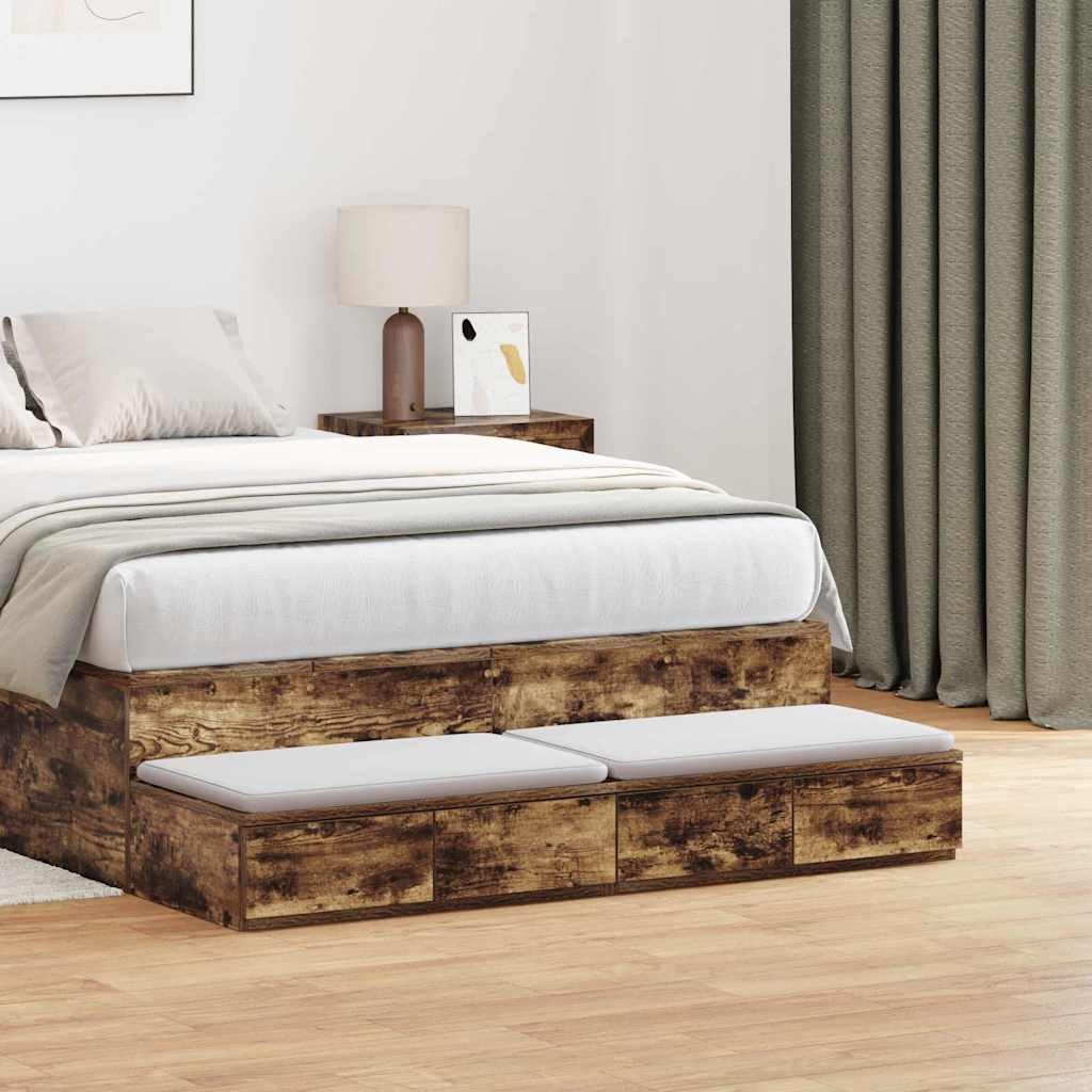 Cassetti per letto Rovere fumÃ© 120 x 36,5 x 16,5 cm
