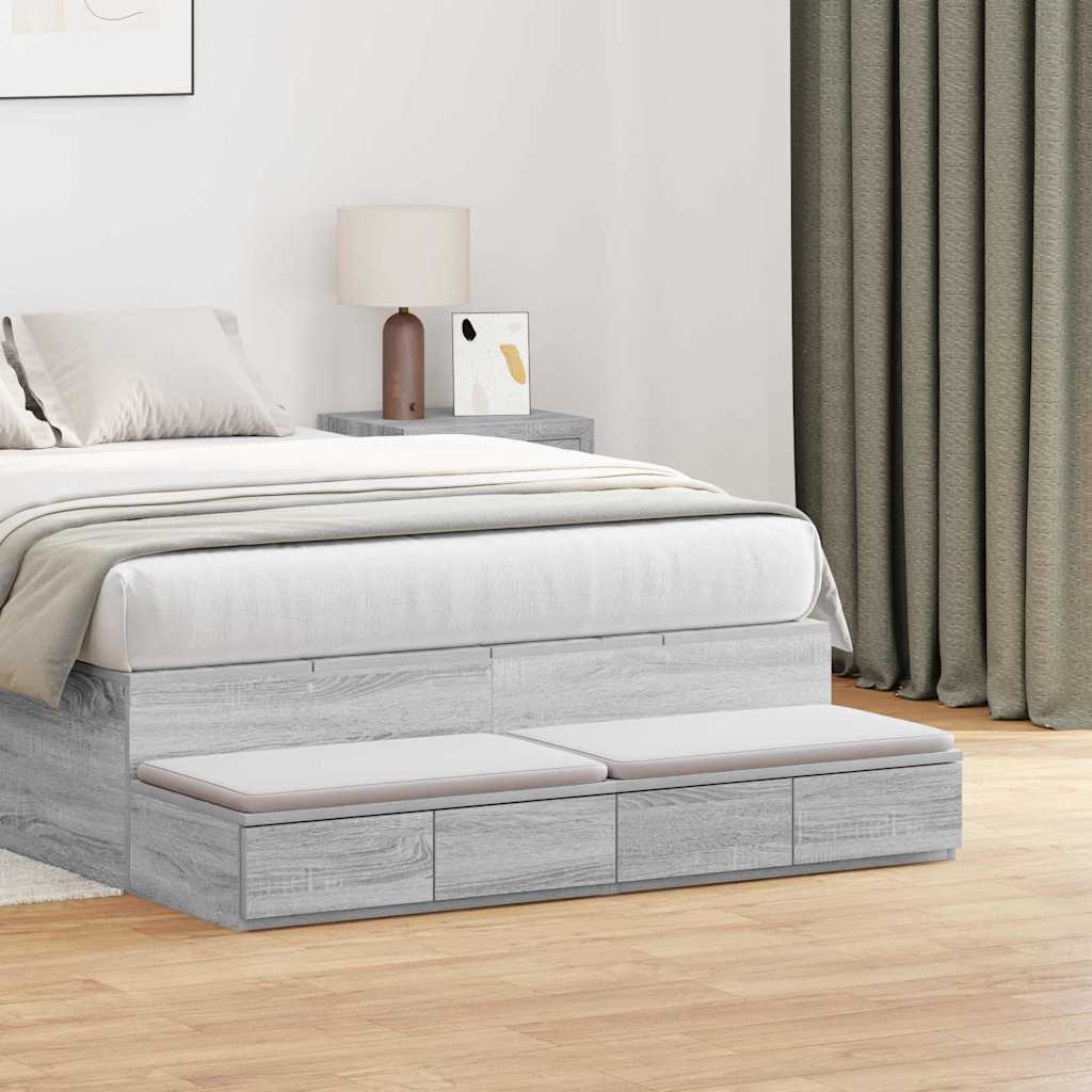 Cassetti per letto Grigio Sonoma 120 x 36,5 x 16,5 cm