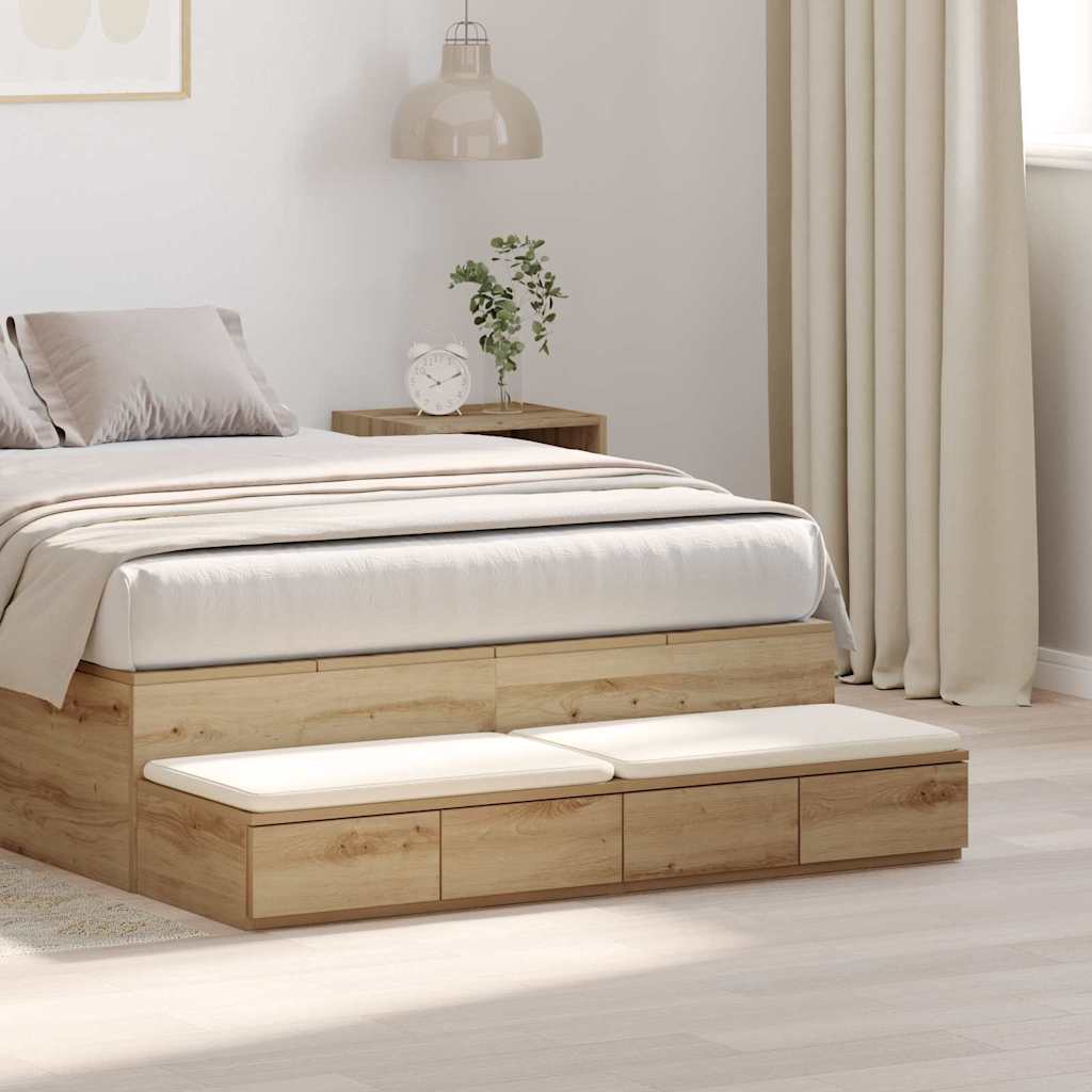 Cassetti per letto Rovere artigianale 120 x 36,5 x 16,5 cm