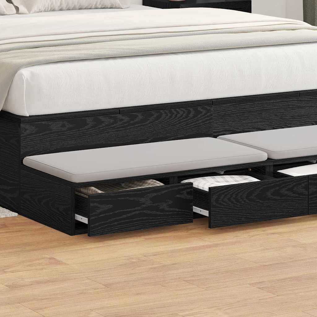 Cassetti per letto Rovere Nero 140 x 36,5 x 16,5 cm