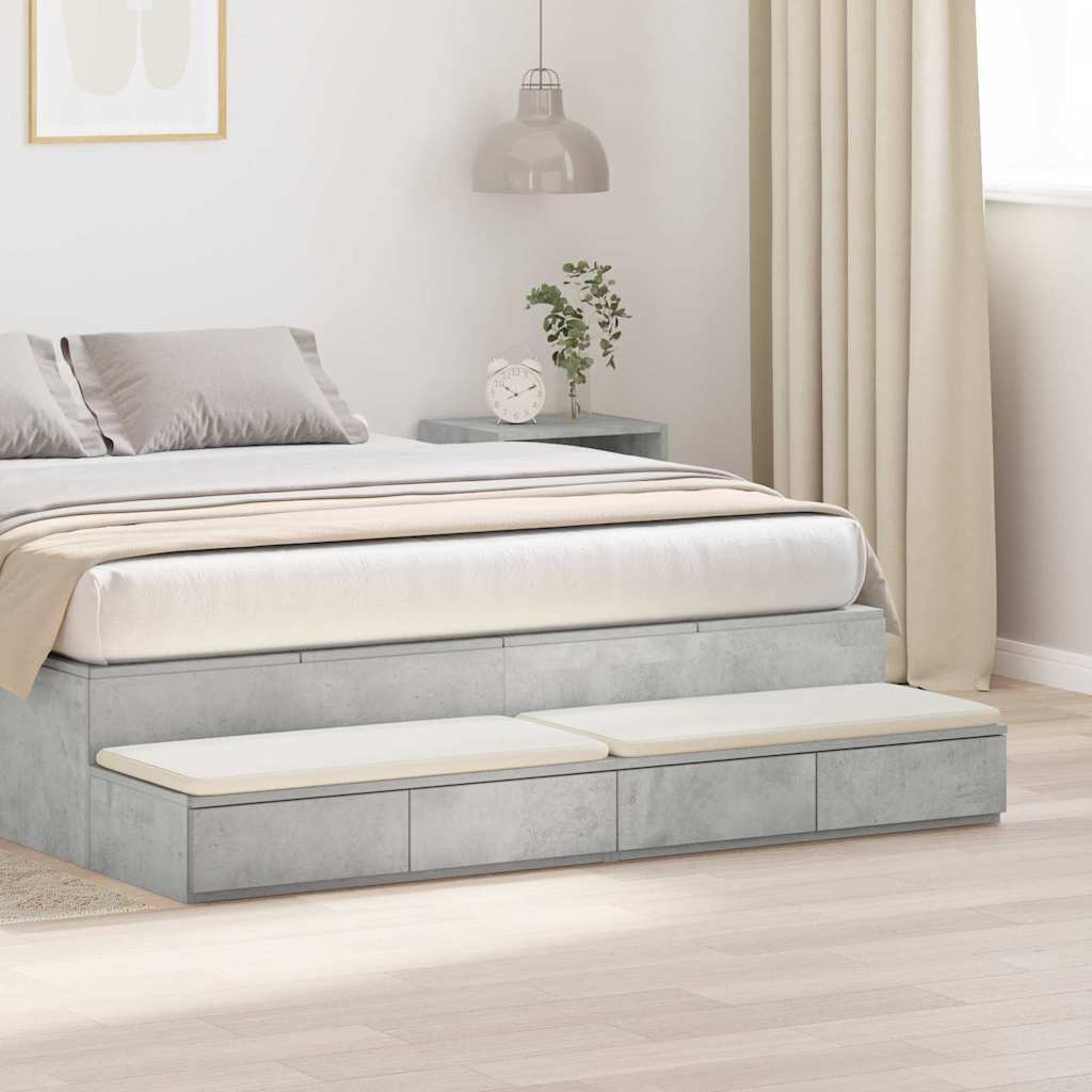 Cassetti per letto Grigio cemento 140 x 36,5 x 16,5 cm