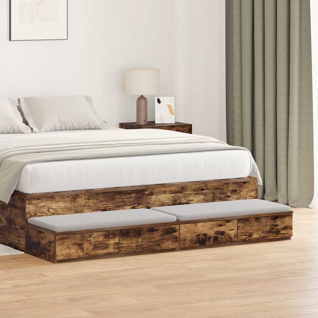 Cassetti per letto Rovere fumÃ© 140 x 36,5 x 16,5 cm
