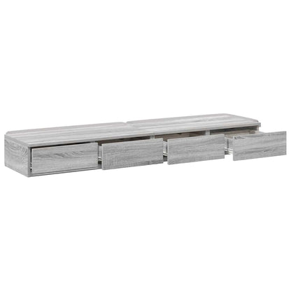 Cassetti per letto Grigio Sonoma 140 x 36,5 x 16,5 cm