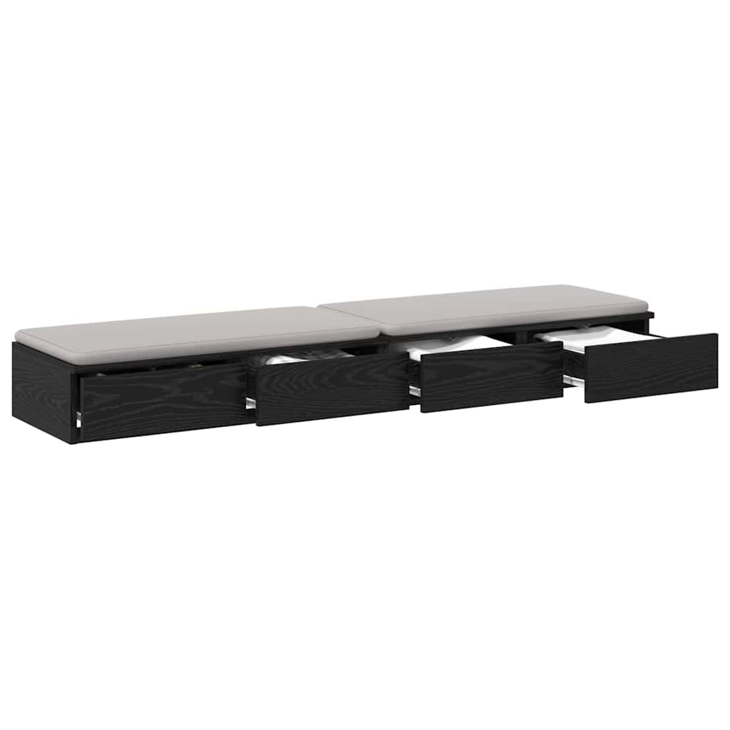 Cassetti per letto Rovere Nero 150 x 36,5 x 16,5 cm