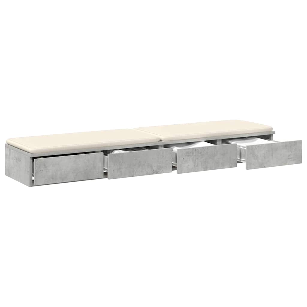 Cassetti per letto Grigio cemento 150 x 36,5 x 16,5 cm