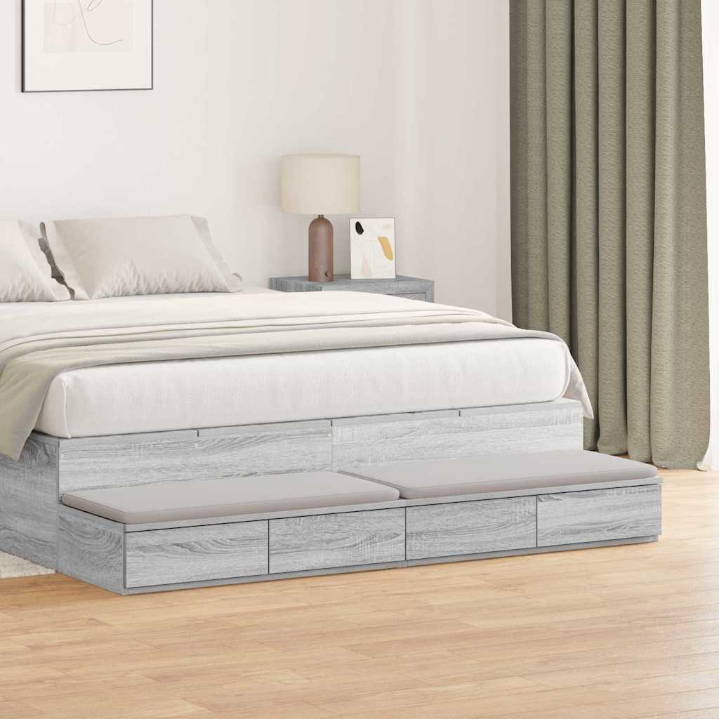 Cassetti per letto Grigio Sonoma 160 x 36,5 x 16,5 cm