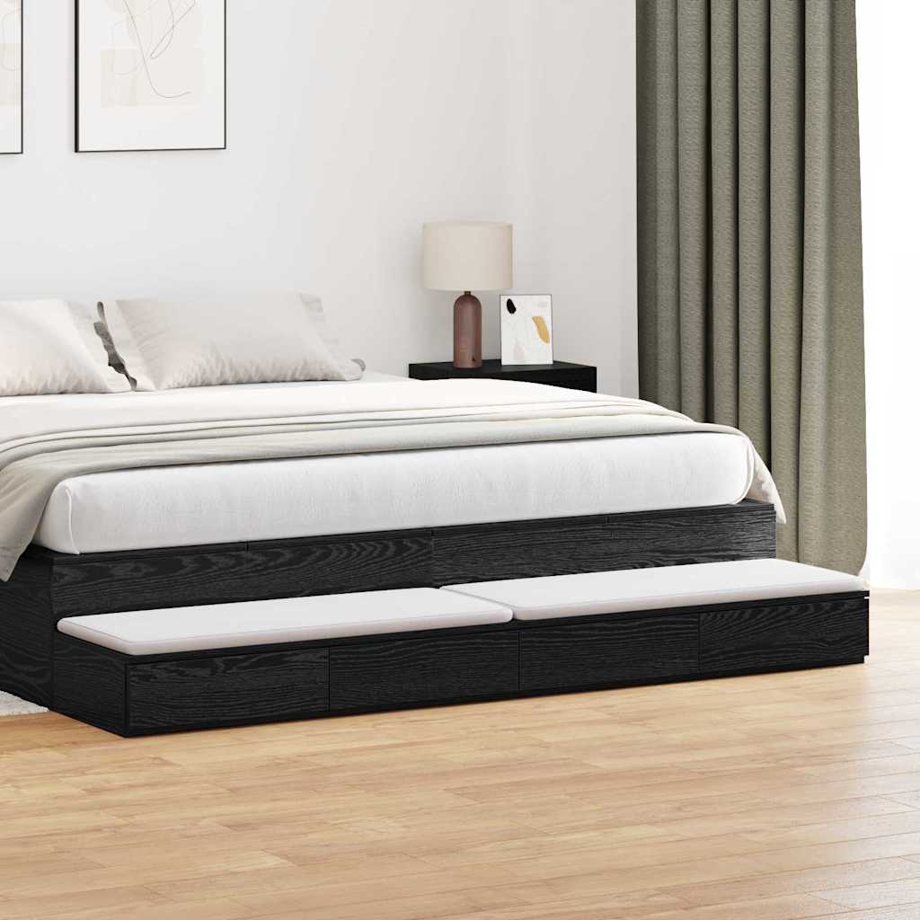 Cassetti per letto Rovere Nero 180 x 36,5 x 16,5 cm