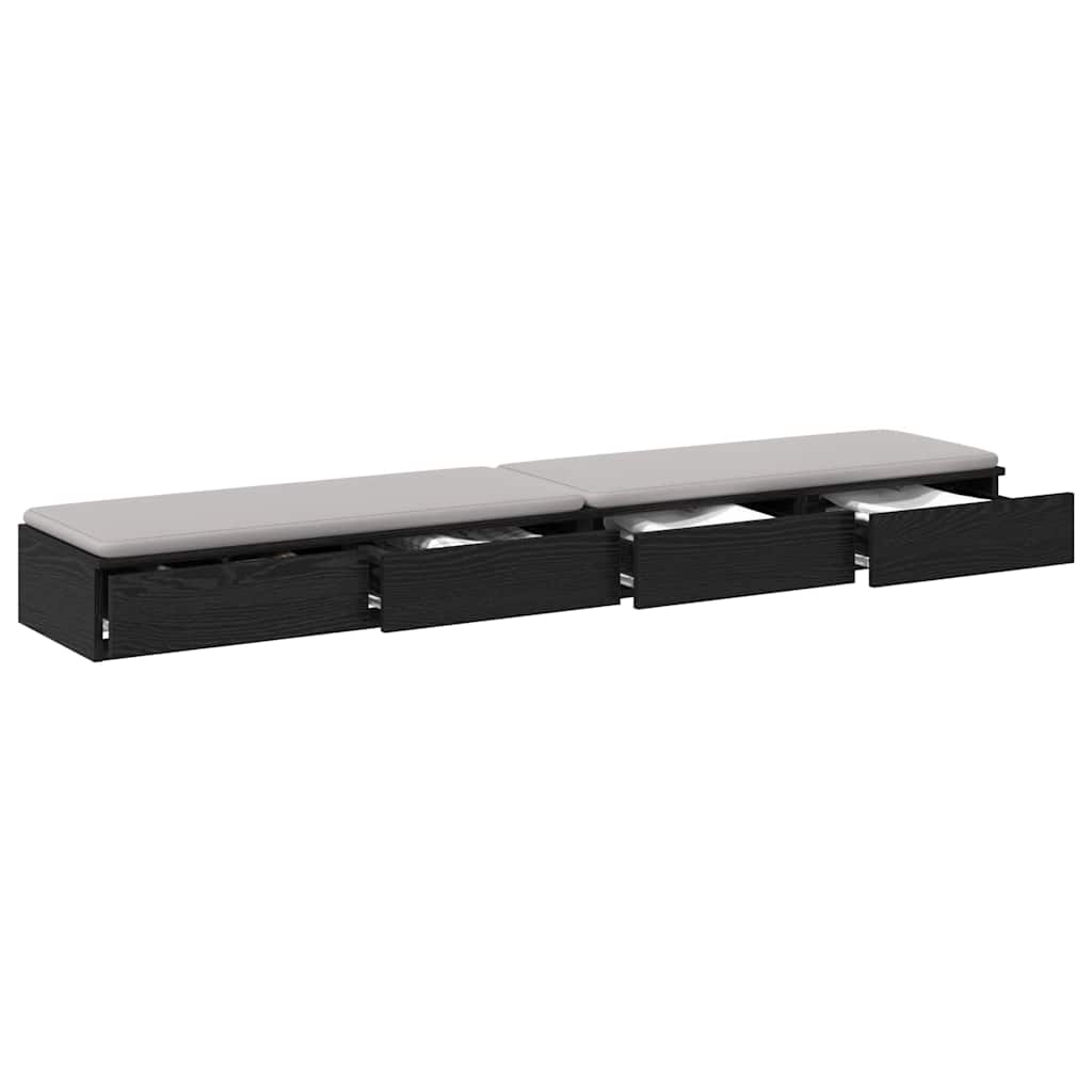 Cassetti per letto Rovere Nero 180 x 36,5 x 16,5 cm