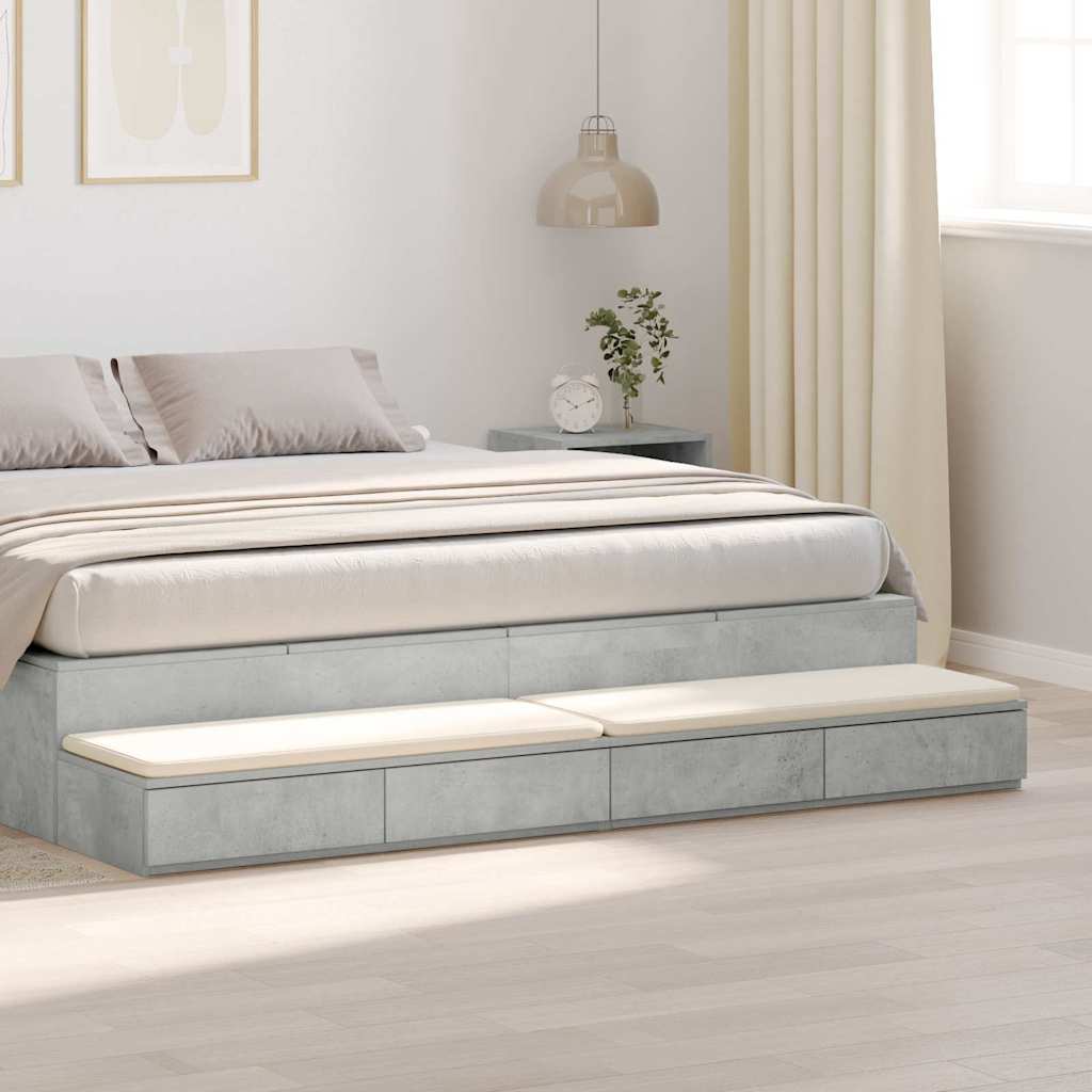 Cassetti per letto Grigio cemento 180 x 36,5 x 16,5 cm