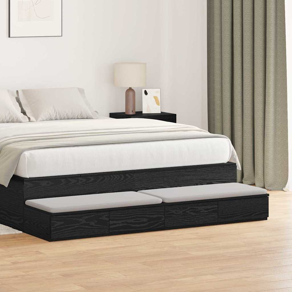 Cassetti per letto Rovere Nero 135 x 36,5 x 16,5 cm