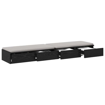 Cassetti per letto Rovere Nero 135 x 36,5 x 16,5 cm