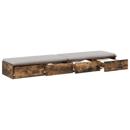 Cassetti per letto Rovere fumÃ© 135 x 36,5 x 16,5 cm