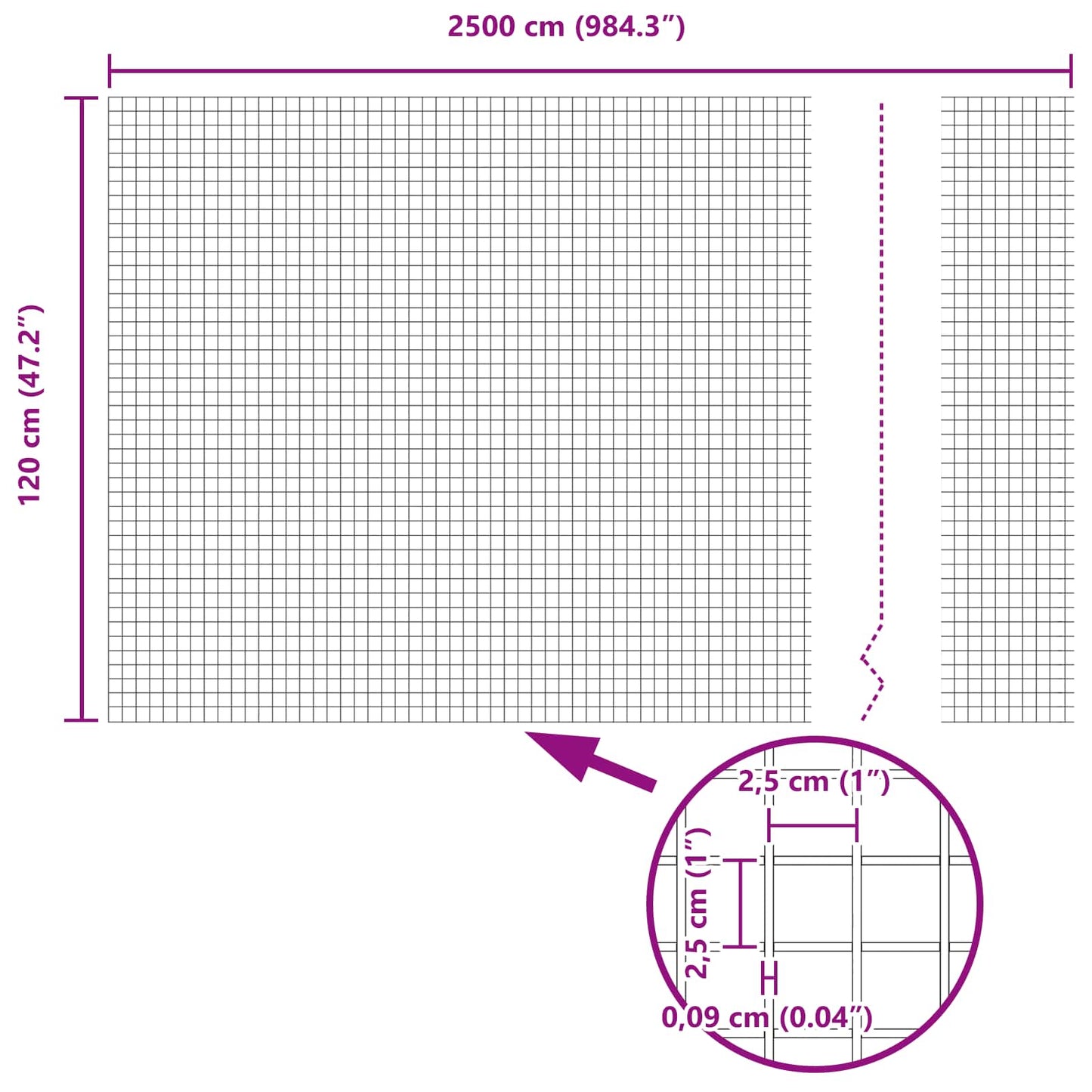 Recinzione in Rete Saldato Verde 1.2 x 25 m