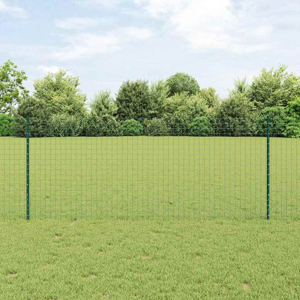 Palo della recinzione 44 pcs Verde 140 cm Acciaio