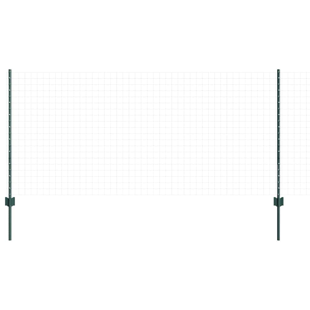 Palo della recinzione 44 pcs Verde 140 cm Acciaio