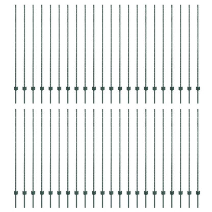 Palo della recinzione 44 pcs Verde 200 cm Acciaio