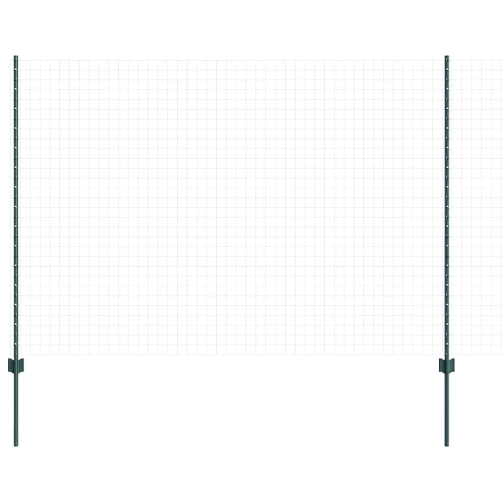 Palo della recinzione 22 pcs Verde 200 cm Acciaio