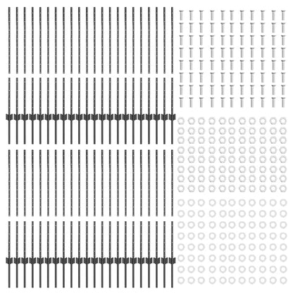Palo della recinzione 44 pcs Grigio 140 cm Acciaio