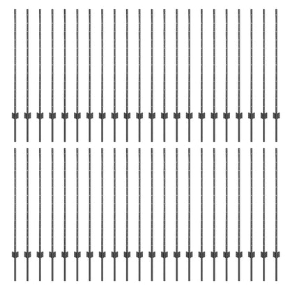 Palo della recinzione 44 pcs Grigio 160 cm Acciaio