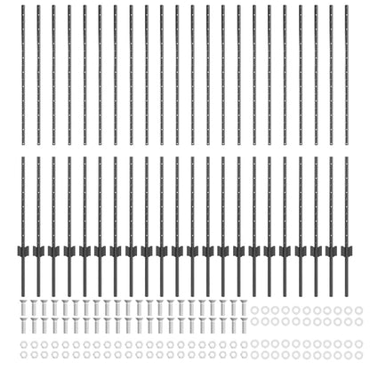 Palo della recinzione 22 pcs Grigio 180 cm Acciaio